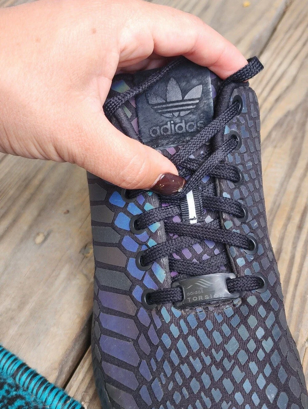 Adidas Flux reflective snakeskin Sz 8